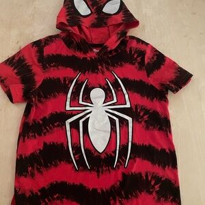 Boys Marvel Spider-Man Hooded T-Shirt Size 10